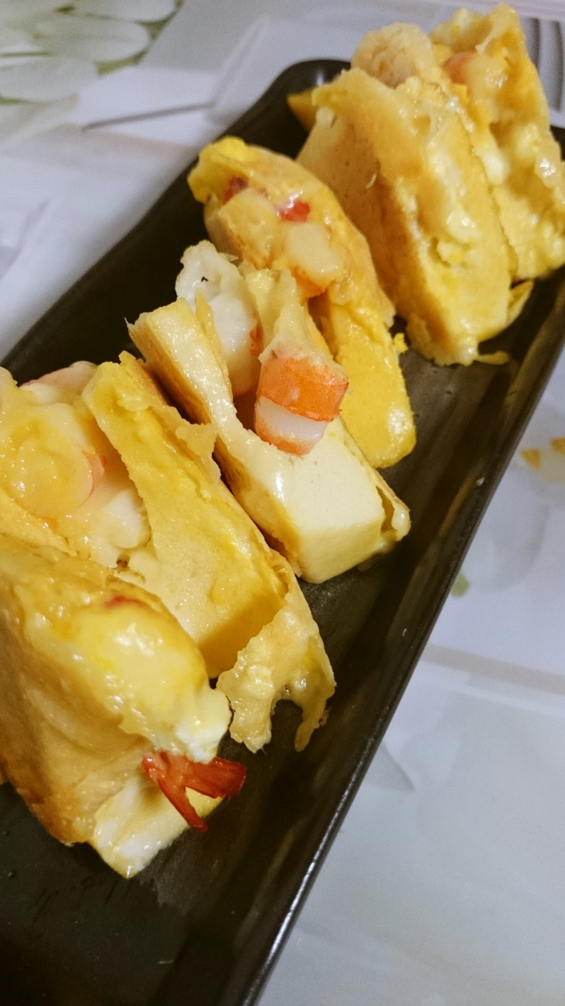 こうや豆腐とエビのチーズサンドピカタの画像