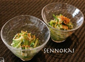 きゅうりと帆立の煮浸し