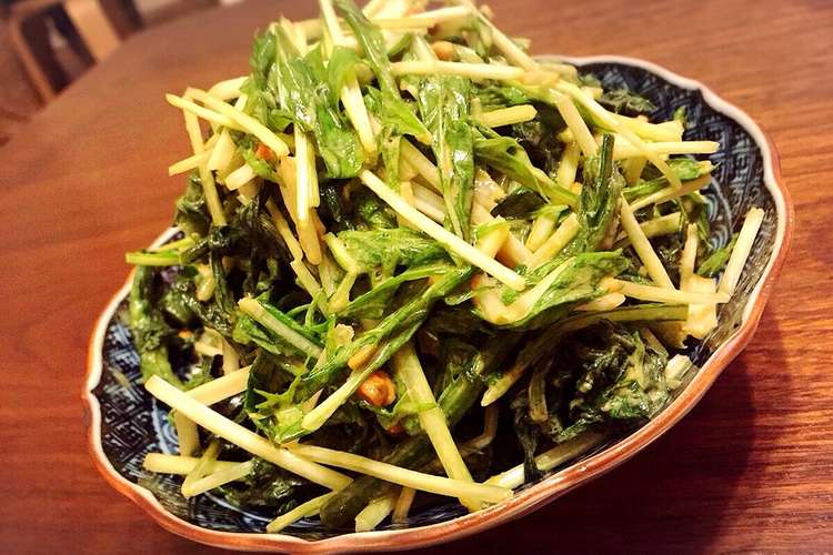 春菊水菜シャキシャキな簡単濃厚和えもの レシピ 作り方 By ぬくぱく クックパッド