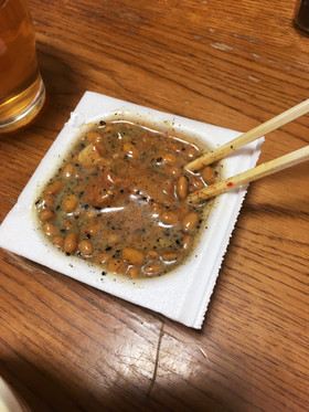 朝食にも簡単!オリーブ納豆すりごま入