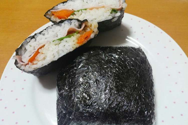 おにぎり用３切海苔で作る おにぎらず レシピ 作り方 By はまらぶ クックパッド 簡単おいしいみんなのレシピが353万品