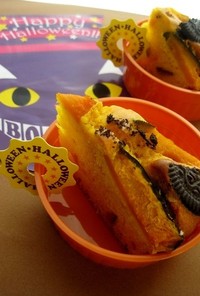 ハロウィンに南瓜とオレオの焼きケーキ
