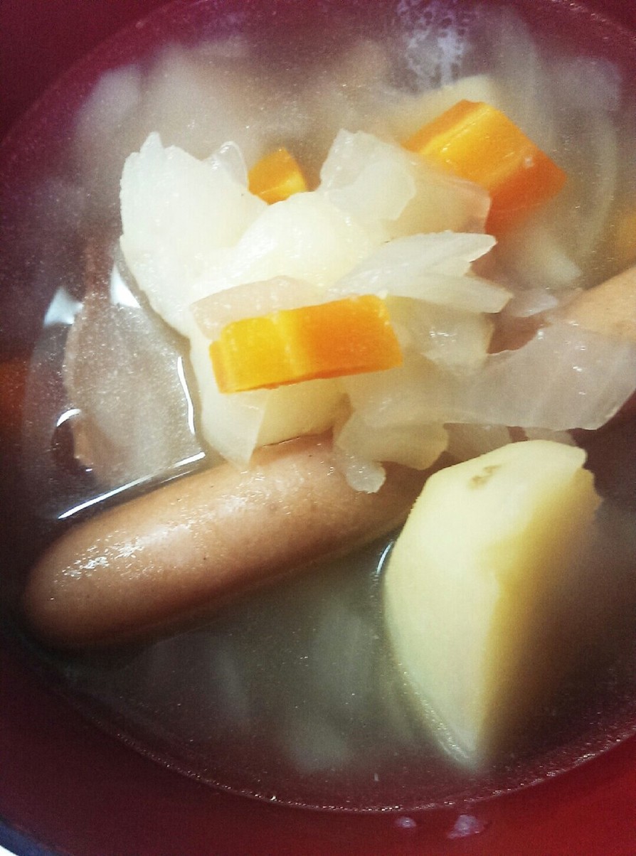 ウインナーとコンソメの野菜スープの画像