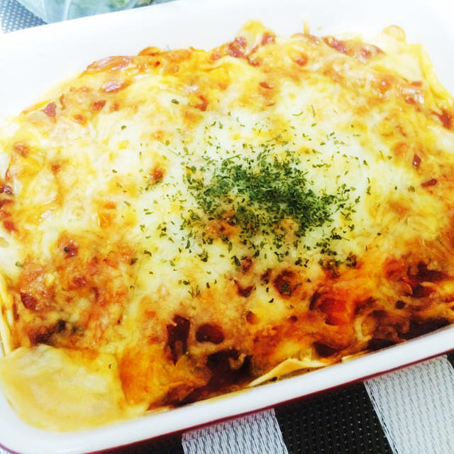 餃子の皮で簡単ラザニア レシピ 作り方 By Nonkapi クックパッド 簡単おいしいみんなのレシピが357万品