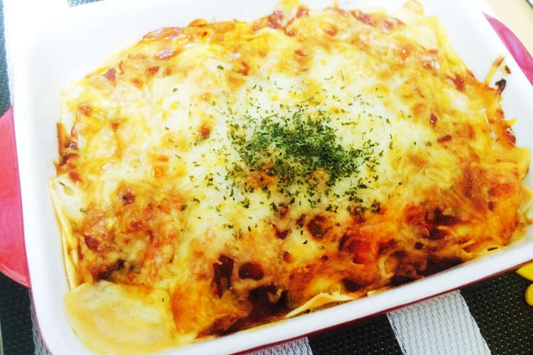 餃子の皮で簡単ラザニア レシピ 作り方 By Nonkapi クックパッド 簡単おいしいみんなのレシピが356万品