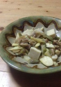 高野豆腐とマコモダケ炒めもの