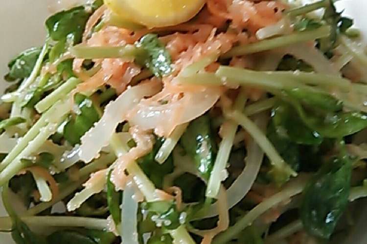 すだち果汁で 豆苗と辛子明太子のナムル レシピ 作り方 By まいなママ クックパッド 簡単おいしいみんなのレシピが359万品