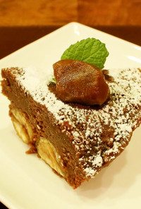 レンジで！栗の甘煮とチョコレートケーキ