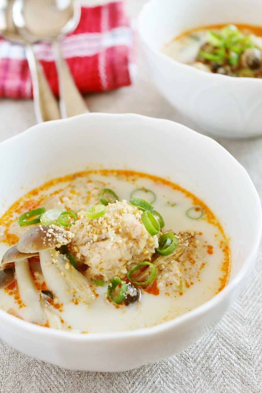辛ウマ鶏団子の豆乳スープの画像