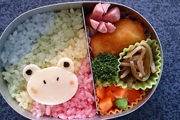 キャラ弁 虹色かえる弁当 レシピ 作り方 By 夕空 クックパッド 簡単おいしいみんなのレシピが367万品