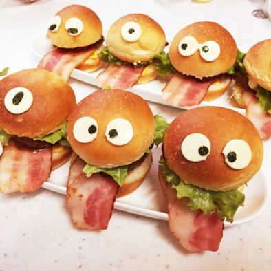 ハロウィンに☆オバケのミニバーガーの写真