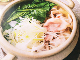 常夜鍋♪豚バラ&ほうれん草の鍋