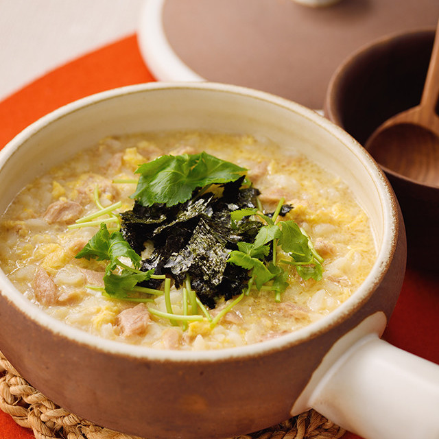 シーチキンと卵のあったか雑炊 レシピ 作り方 By はごろもフーズ クックパッド