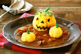 ハロウィンレシピ・簡単デコカレー