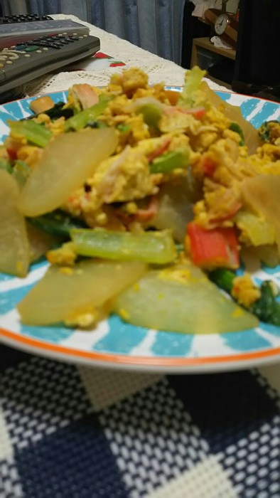 小松菜と大根卵炒めの写真