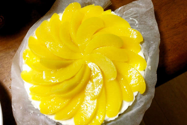 簡単 黄桃レアチーズケーキ 華やか レシピ 作り方 By Cafe77 クックパッド