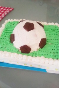 サッカーボール　デコレーション　ケーキ！