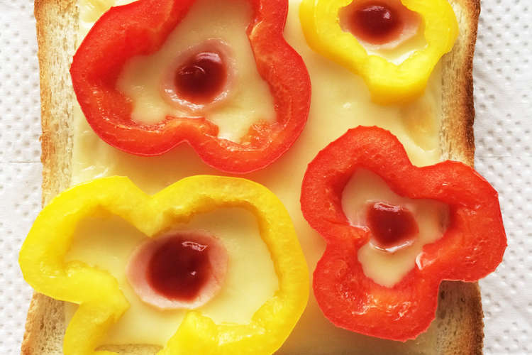 可愛い朝食第4弾 マ メッコ柄トースト レシピ 作り方 By めんたいピリ子 クックパッド 簡単おいしいみんなのレシピが361万品