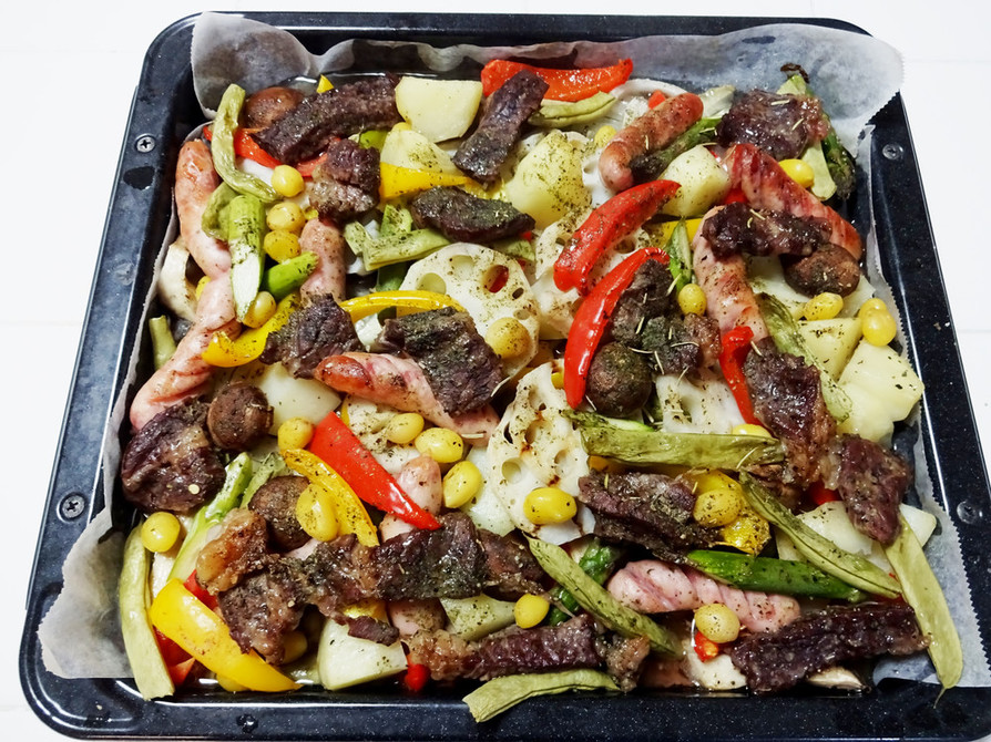 牛肉と野菜のオーブン焼きの画像