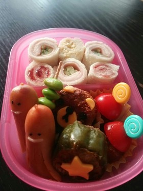 くるくるサンドイッチ☆年少組☆キャラ弁