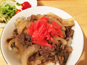簡単♪レンジで牛丼w