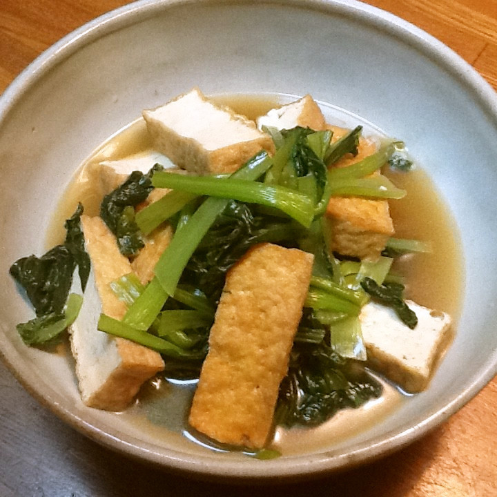 厚揚げと小松菜の煮物 by おはなすき 【クックパッド】 簡単おいしいみんなのレシピが356万品