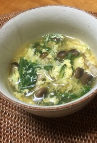 簡単！水菜とキノコあっさり春雨スープ