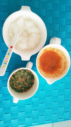 離乳食中期 納豆オクラ 桃