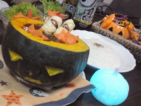 ハロウイン南瓜カレー!ミイラもいるよ♪