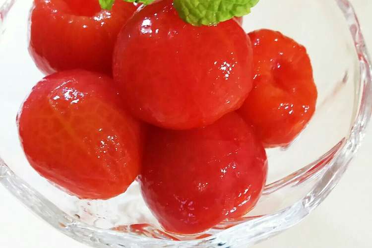 ほんのり甘い ミニトマトの蜜マリネ レシピ 作り方 By Pokoぽん 彡 クックパッド 簡単おいしいみんなのレシピが365万品
