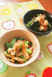 レンジで簡単☆小松菜ときのこの煮浸し。