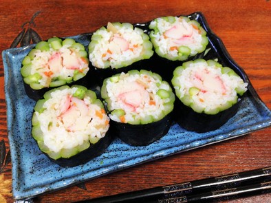 【おもてなし】会津アスパラの太巻き寿司の写真