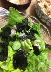 僕のレシピ♪韓国海苔のおいしいサラダ