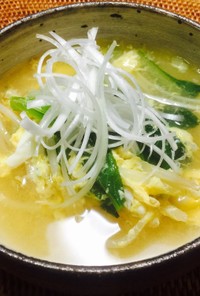 小松菜とモヤシのあっさり和風中華スープ