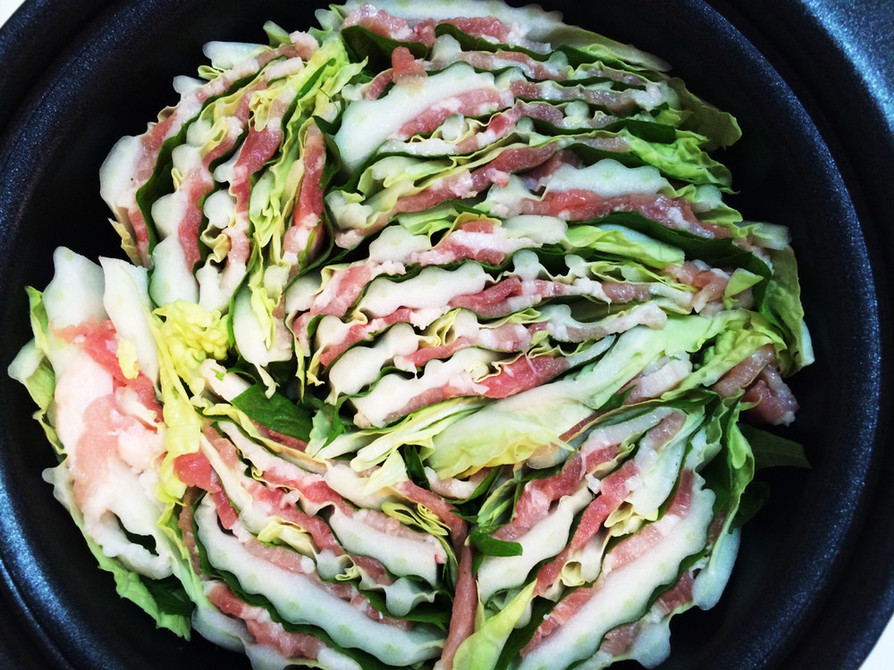 白菜と豚肉とシソのミルフィーユ鍋の画像