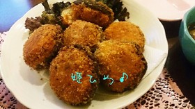 食べやすい(^^♪鮭のしいたけフライ♪♪