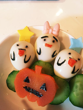 うずらの卵でオバケ♪お弁当ハロウィン♪