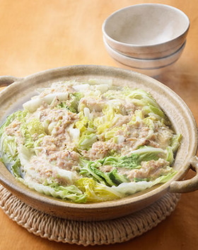 円熟こうじみそ入りひき肉のミルフィーユ鍋