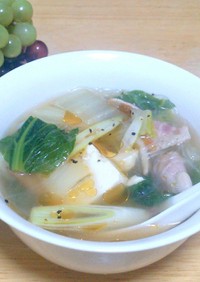 白菜と椎茸の懐かしスープ中華風
