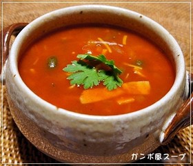 トマトジュースで簡単♪ ガンボ風スープ