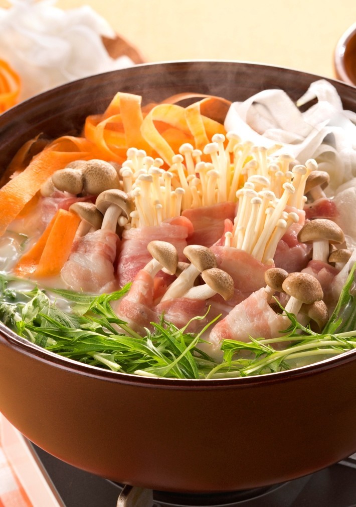 カラフル野菜のクリーミー鍋の画像