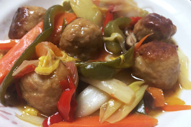 野菜たっぷり肉だんごの甘酢あんかけ レシピ 作り方 By クッキーパパさん クックパッド