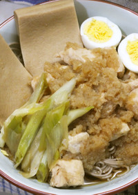 鶏のみぞれ煮と高野豆腐のダイエットお蕎麦