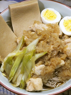 鶏のみぞれ煮と高野豆腐のダイエットお蕎麦