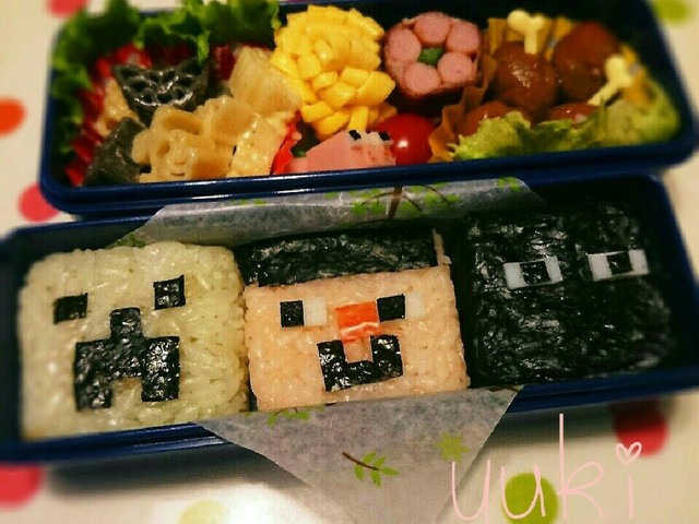 マインクラフトおにぎりお弁当 レシピ 作り方 By ｙｕｋｉたぬき クックパッド