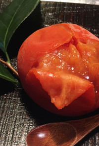 柿のシャーベットってか、冷凍完熟柿w