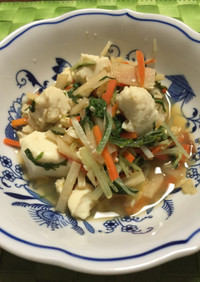 豆腐と水菜温野菜