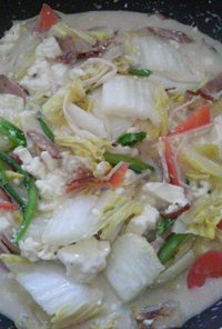 豆乳&豆腐のヘルシ～☆白菜クリームスパ