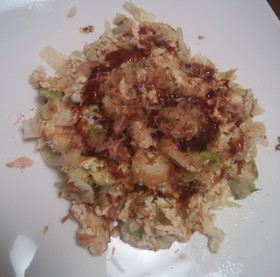 木綿豆腐でなんちゃってお好み焼き(^^)