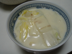 まっしろな白菜のミルク煮